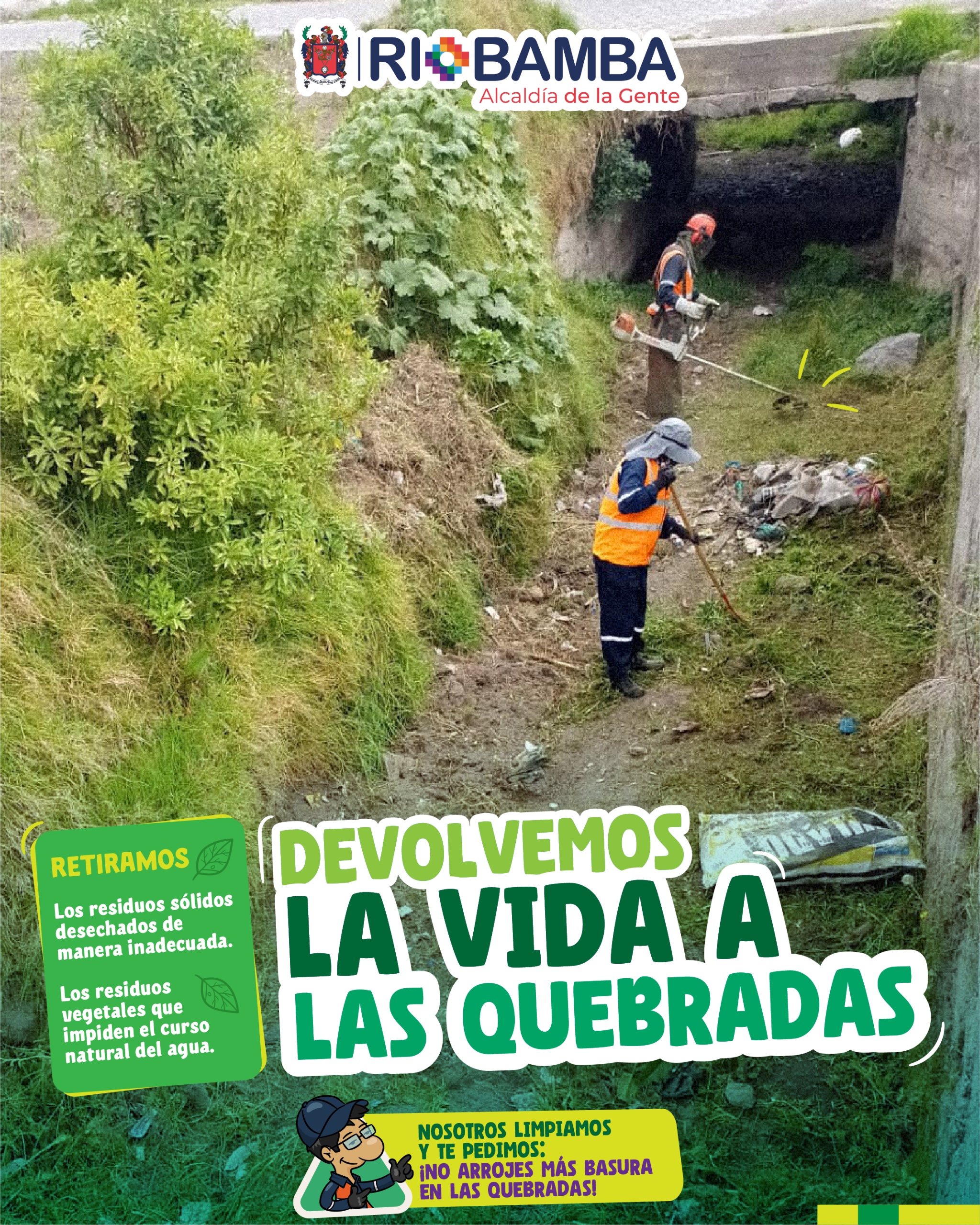 Intervenimos en “La Abras”, al momento estamos trabajando en “Cunduana y Calpi”