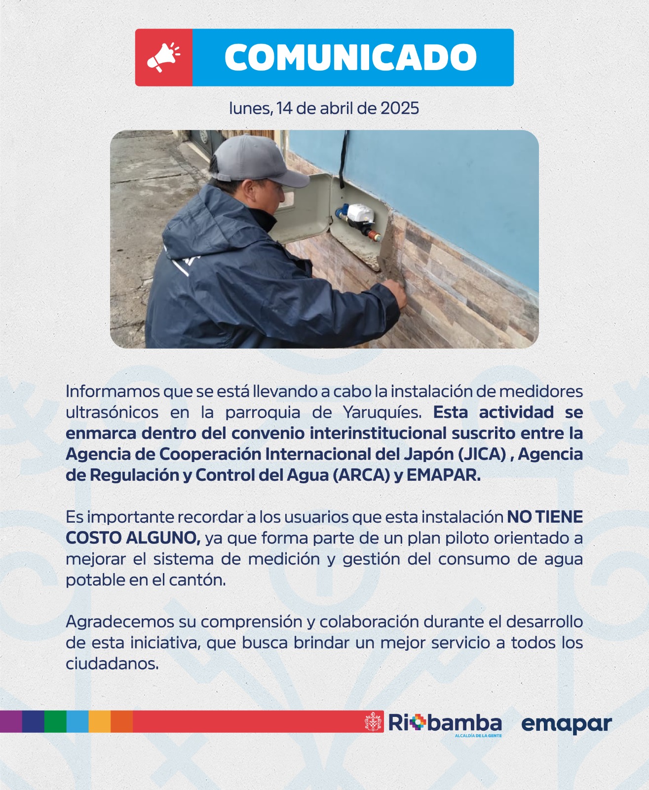 AVANZA INSTALACIÓN DE MEDIDORES ULTRASÓNICOS 