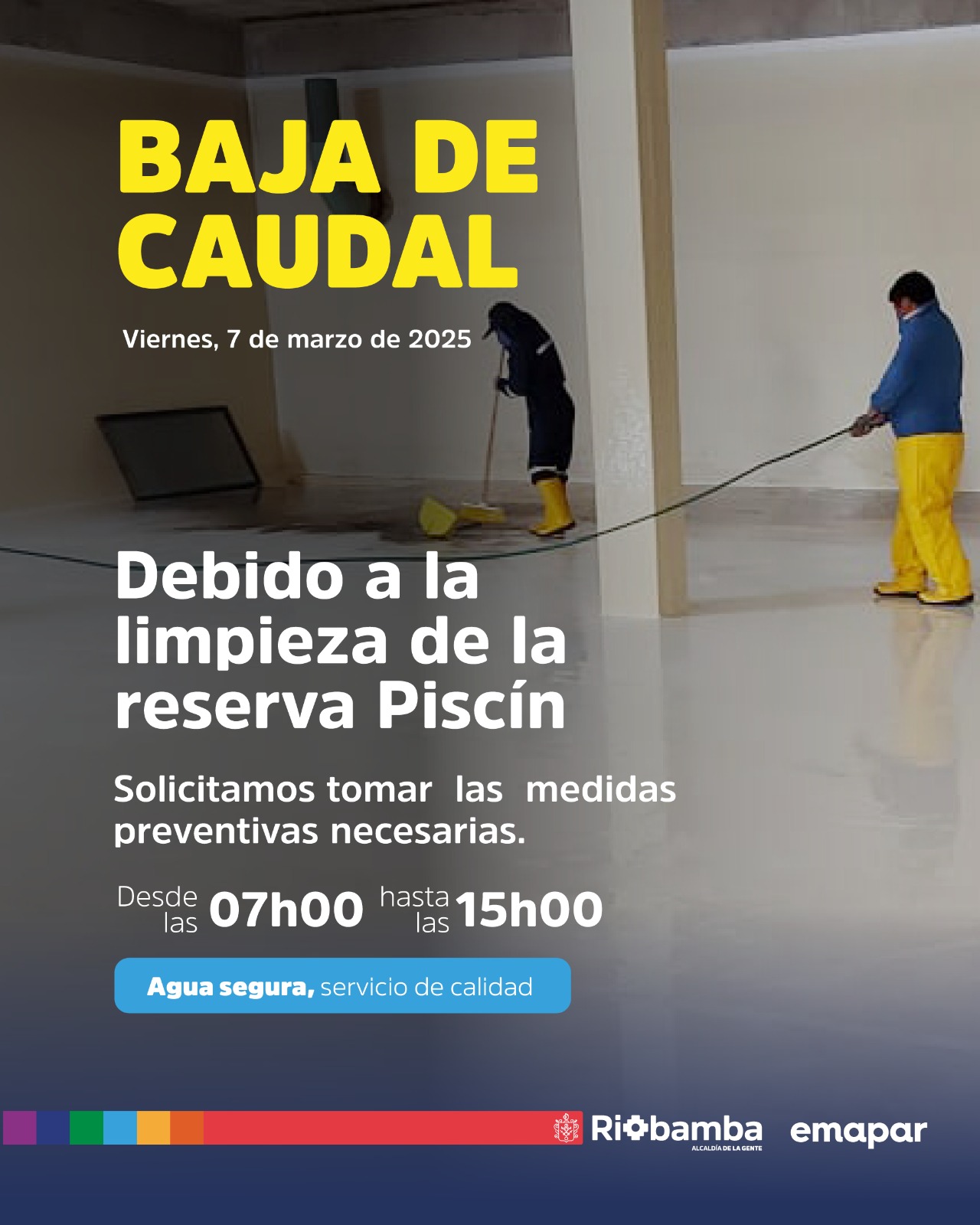 LIMPIEZA DE LA RESERVA PISCÍN 